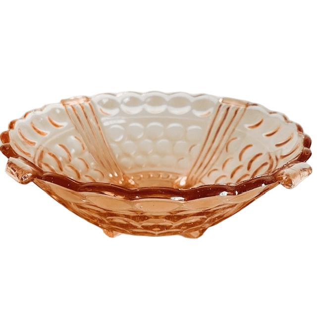 Art deco fruitschaal rosaline roze glas 1930’s - Afbeelding 2