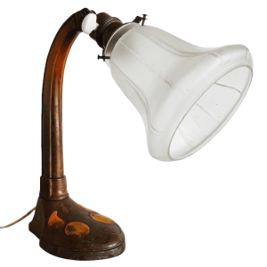 Antieke Art nouveau bureaulamp smeedijzer d.g.m.s. Ges. Gesch. 1910’s