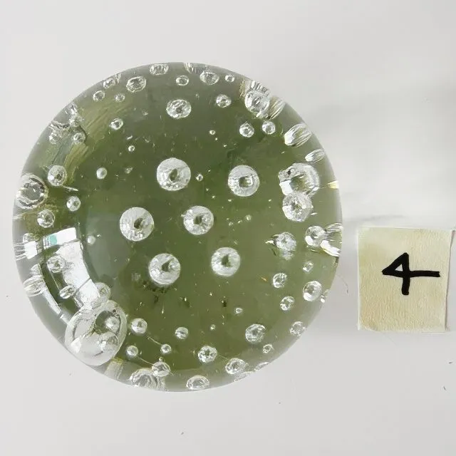 Vintage bolvormige Presse-papier kristal bubbels transparant 5,5 cm - Afbeelding 6