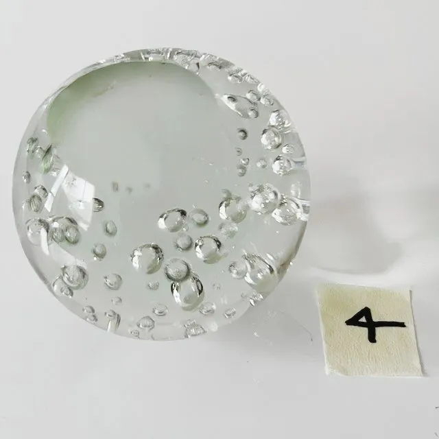 Vintage bolvormige Presse-papier kristal bubbels transparant 5,5 cm - Afbeelding 7