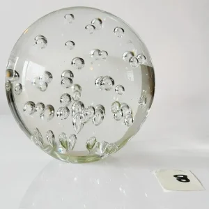 Vintage presse papier helder kristal belletjes Hollywood Regency