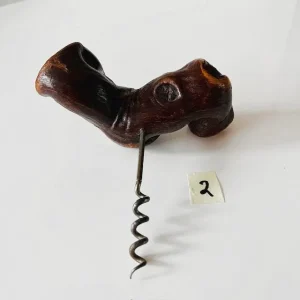 Vintage mid-century Franse kurkentrekker 2 wortelhout wijnrank 1950’s