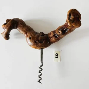 Vintage Franse kurkentrekker 3 wortelhout wijnrank 1950’s