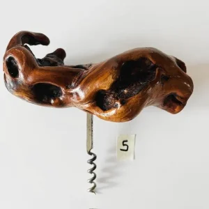 Vintage mid-century Franse kurkentrekker 5 wortelhout wijnrank 1950’s