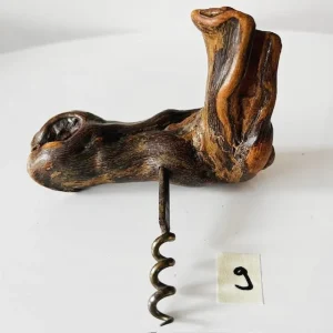 Vintage Franse kurkentrekker 9 wortelhout wijnrank 1950’s