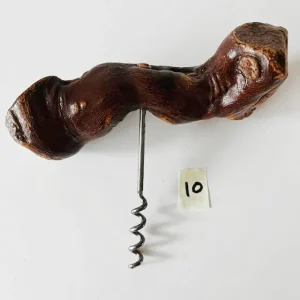 Vintage Franse kurkentrekker 10 wortelhout wijnstok 1950’s