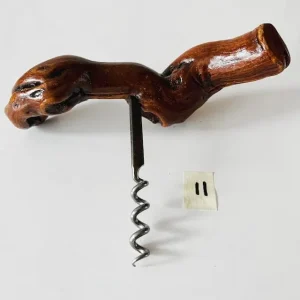 Vintage Franse kurkentrekker 11 wortelhout wijnrank 1950’s