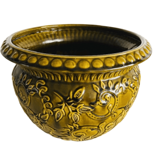 Vintage mid-century Majolica Uebelacker Keramik bloempot XL 28 cm West Germany 1960’s