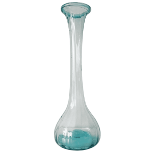 Vintage XL handgemaakte Cristal Artesanal Colombiaanse blauwe vaas recycled glas 1950’s