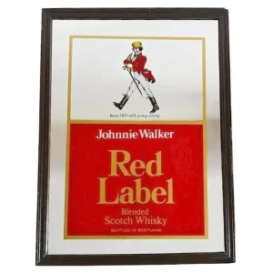Vintage reclame spiegel Johnnie Walker Red Label Whisky 1970’s