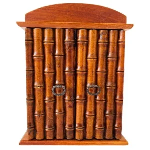 Vintage Faux bamboo sleutelkastje mid-century