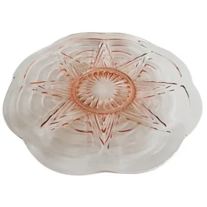 Art deco schaal rosaline roze glas ster 1930’s