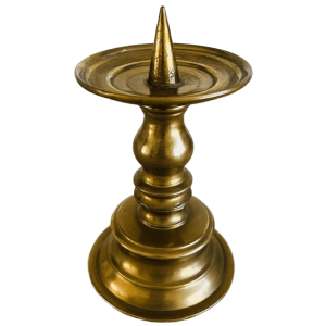 Antieke zware messing baluster kandelaar 1920’s