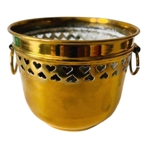 Vintage messing gouden bloempotje hartjes 1950’s