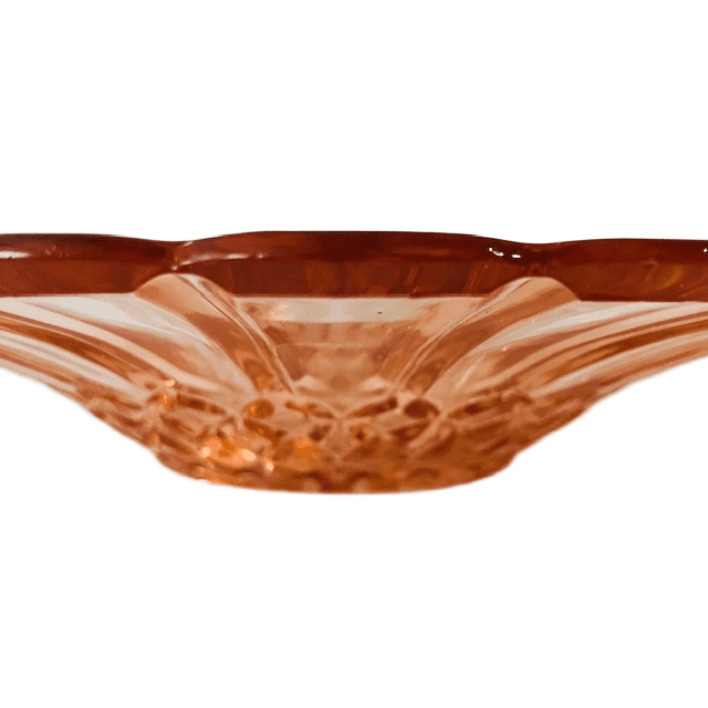 Art deco fruitschaal schaal rosaline roze glas schaal 1930’s - Afbeelding 5