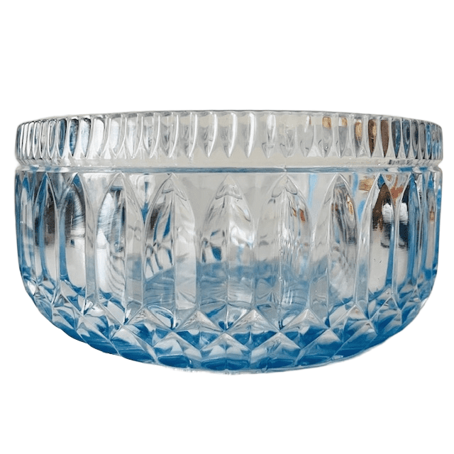 Antieke fruitschaal glas lichtblauw Art deco 1930’s - Afbeelding 5