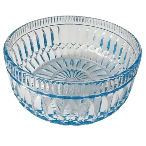 Antieke fruitschaal glas lichtblauw Art deco 1930’s