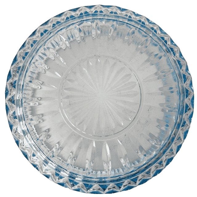 Antieke fruitschaal glas lichtblauw Art deco 1930’s - Afbeelding 7