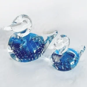 Vintage mid-century FM Konstglas Ronneby glazen Eenden beeldjes set vogels 1970’s