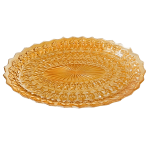 Vintage schaal Jeannette Holiday iriserend glas 1940’s