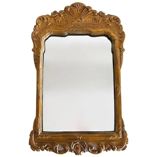 Antieke Art Nouveau gouden spiegel hout barok L.F. Reeker 1920’s - Afbeelding 2