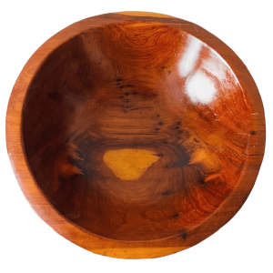 Vintage premium kersenhout schaal handgedraaid 1970’s