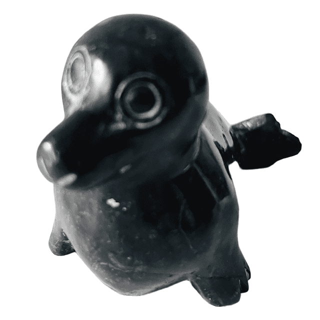 Vintage Inuit Canadese handgesneden zeehond sculptuur beeldje speksteen 1960’s - Afbeelding 5