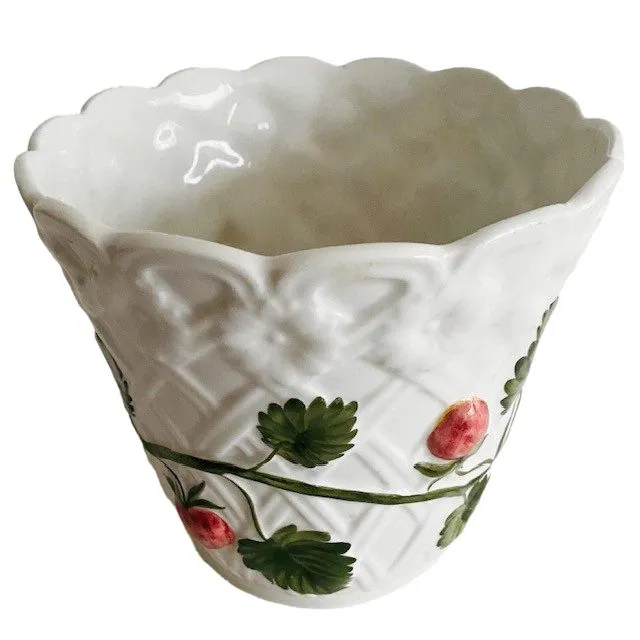 Mid-century witte Portugese bloempot aardbeien 1970’s - Afbeelding 3