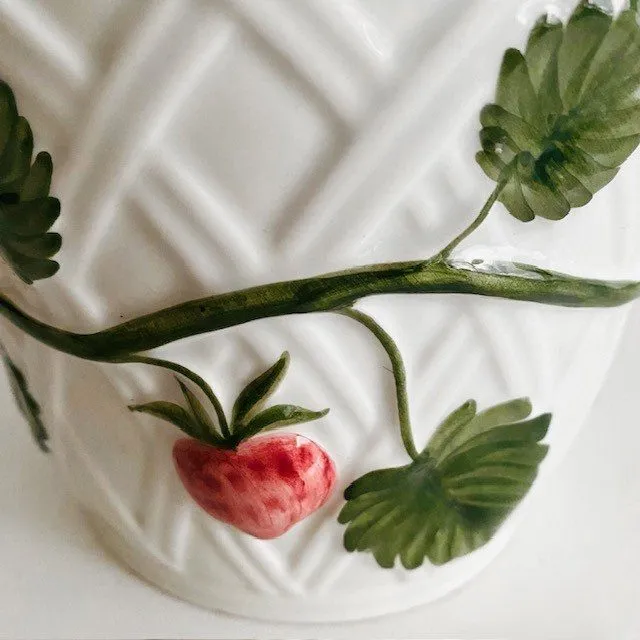 Mid-century witte Portugese bloempot aardbeien 1970’s - Afbeelding 5