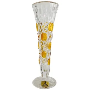 Vintage vaasje kristal amber Annahütte 1960’s