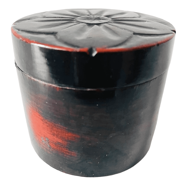 Japans antiek lakdoosje met 12 onderzetters gegraveerd 1920’s - Afbeelding 4