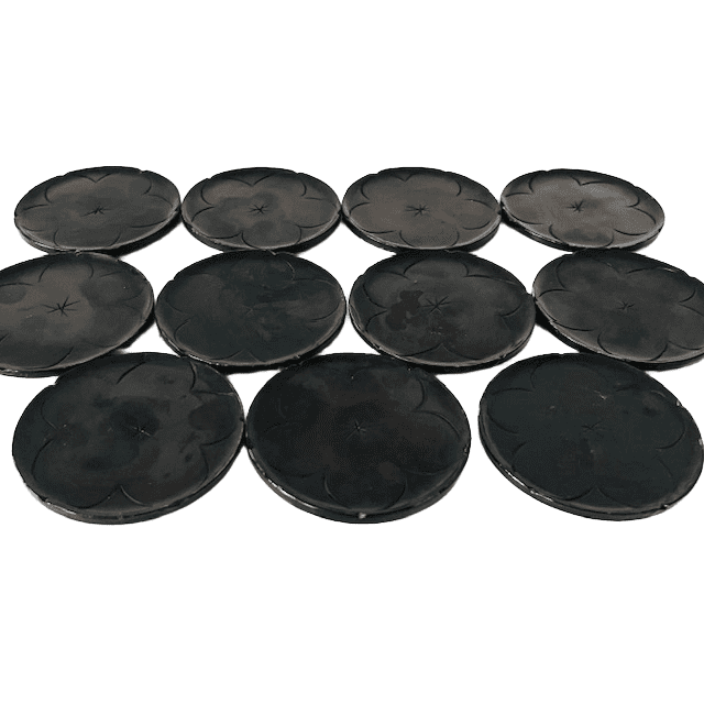 Japans antiek lakdoosje met 12 onderzetters gegraveerd 1920’s - Afbeelding 7