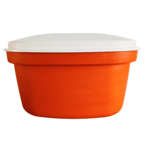 Vintage Tupperware serveerwonder 888-16 3-delige schaal oranje crème 1980’s
