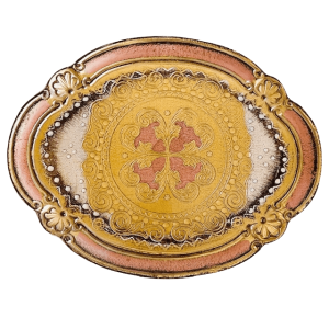 Vintage Florentijns Dienblad goud roze nieuwstaat 1970’s