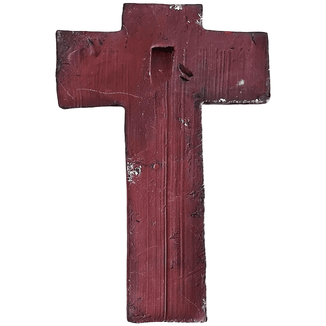 Mid-century Keramisch kruisbeeld Jezus aan het kruis keramiek wandkruis 1960’s - Afbeelding 7