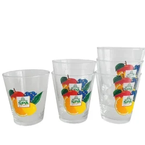 Zes vintage Spa fruit glazen 1980’s