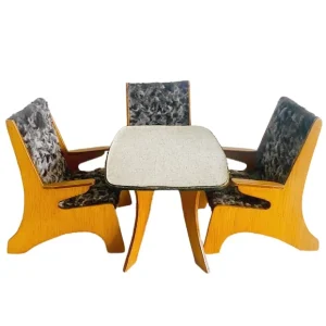 Miniatuur meubels mid-century Deens design fauteuils en tafel 1960’s