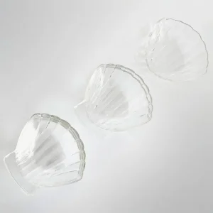 Vintage set amuse schelpvormige glazen schaaltjes schelp Pyrex 1960’s