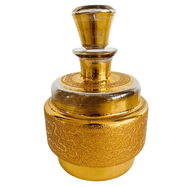 Art deco stijl parfumfles goud glas 1950’s - Afbeelding 3