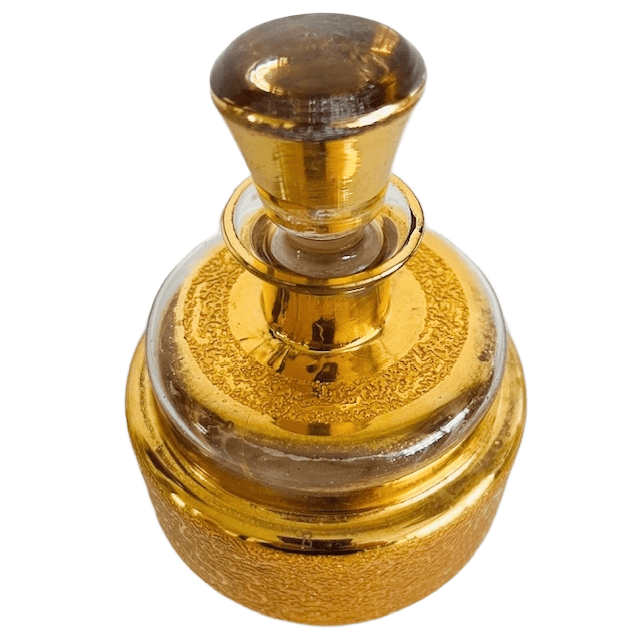 Art deco stijl parfumfles goud glas 1950’s - Afbeelding 4