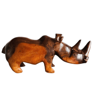 Vintage mid-century houten neushoorn beeldje deens design stijl 1960’s