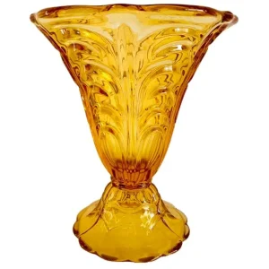 Artdeco vaas amber glas 1930’s
