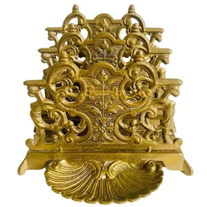 Antieke messing brievenhouder servethouder