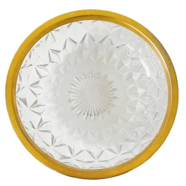 Vintage Val Saint Lambert kristallen bonbonnière schaal gouden rand - Afbeelding 5