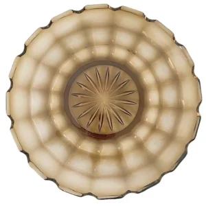 Vintage glazen presenteerschaal Lord grijs Rudolf Schrötter Rudolfova Hut 1920’s