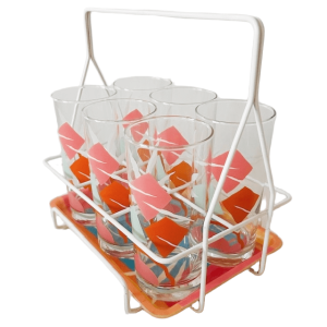 Vintage Mid-century retro limonade glazen rekje 1960’s