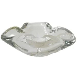 Vintage gemerkte Val Saint Lambert asbak helder kristal schaal 1950’s