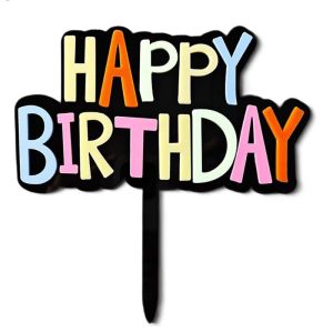 Cake Topper Acryl Happy Birthday – Neon