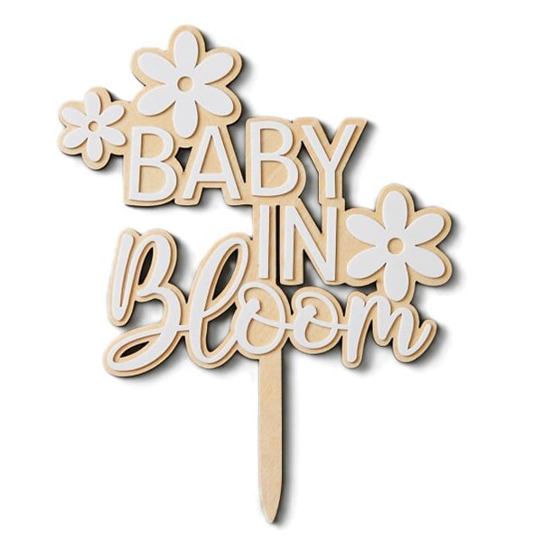 Cake Topper Baby in Bloom Flower – Hout/Acryl
