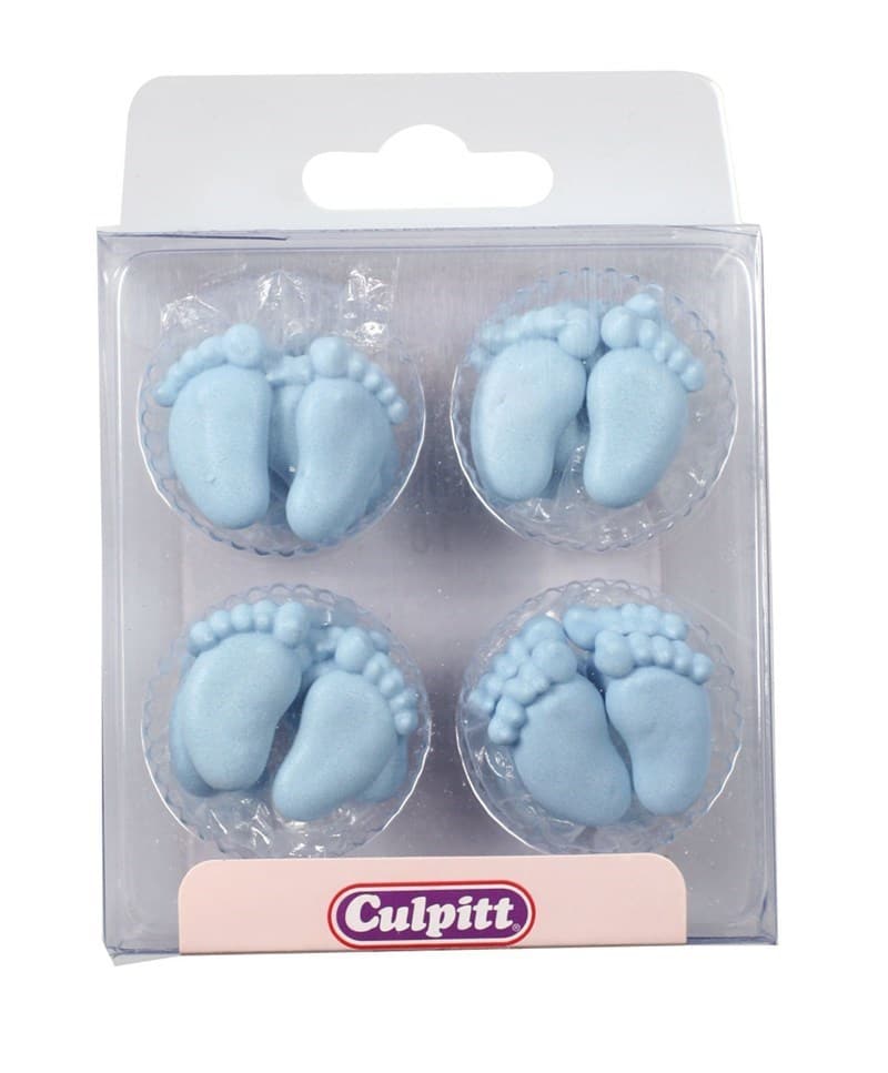 Culpitt Suikerdecoratie Baby Voetjes Blauw pk/24 - Afbeelding 2